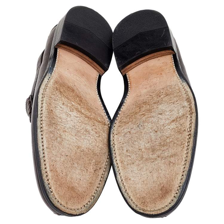 Pre Owned Tod's Brown Leather Slip on Loafers Size 43