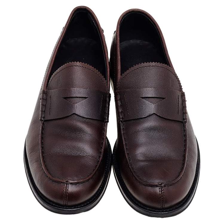 Pre Owned Tod's Brown Leather Slip on Loafers Size 43