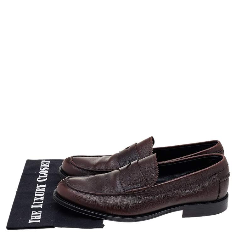 Pre Owned Tod's Brown Leather Slip on Loafers Size 43
