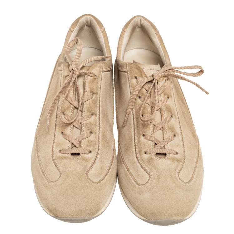 Pre Owned Tod's Grey Suede Lace Up Sneakers Size 45