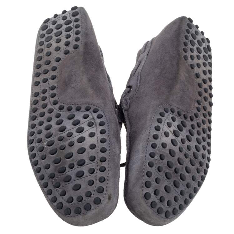 Pre Owned Tod's Grey Suede  Bow Slip On Loafers Size 41