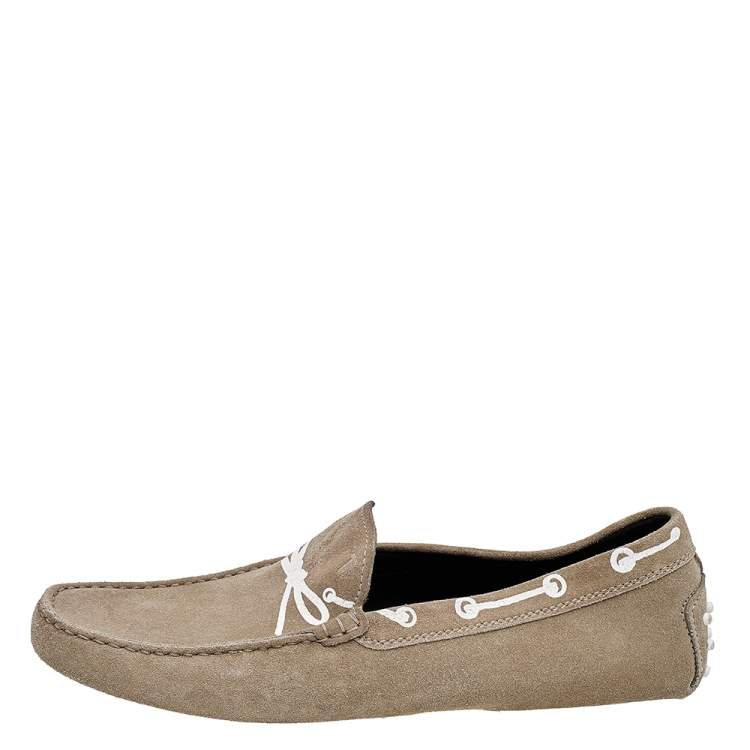 Pre Owned Tod's Grey Suede Driving Loafers Size 43