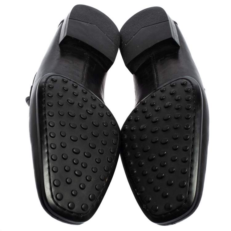 Pre Owned Tod's Black Leather Penny Loafers Size 41.5