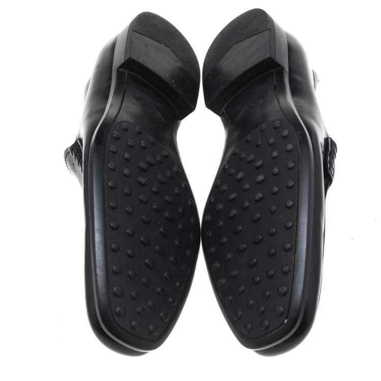 مملوكة مسبقًا Tod's Black Leather Slip On Loafers Size 42