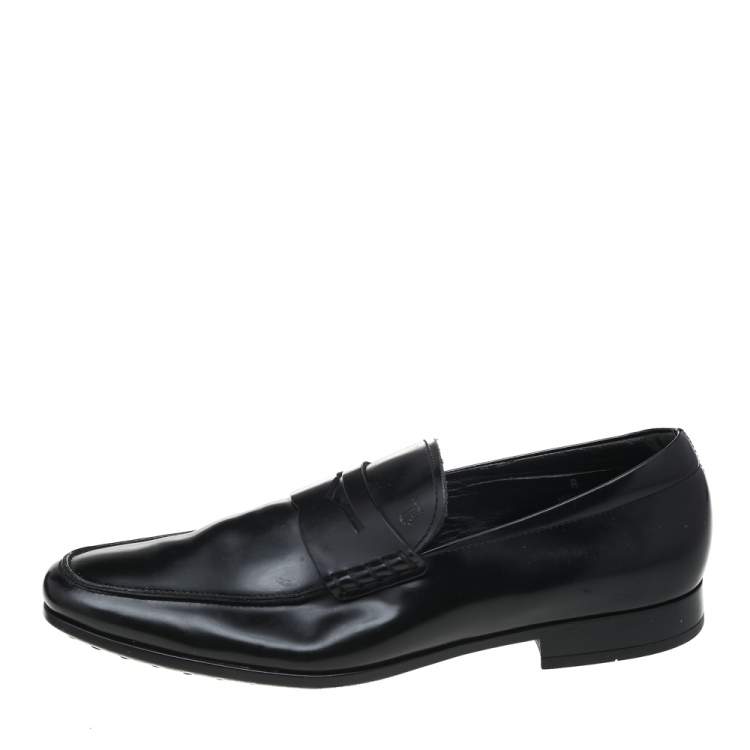 مملوكة مسبقًا Tod's Black Leather Slip On Loafers Size 42