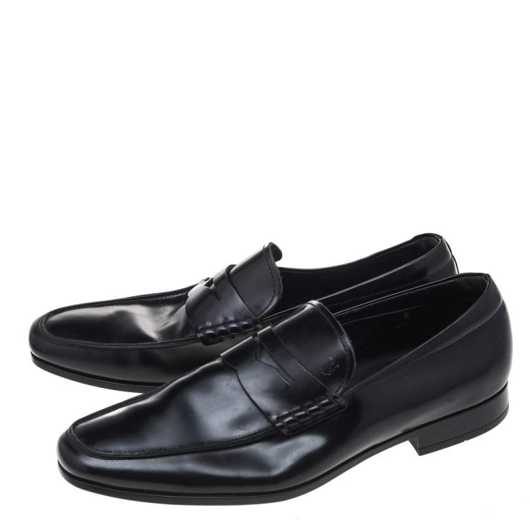 مملوكة مسبقًا Tod's Black Leather Slip On Loafers Size 42