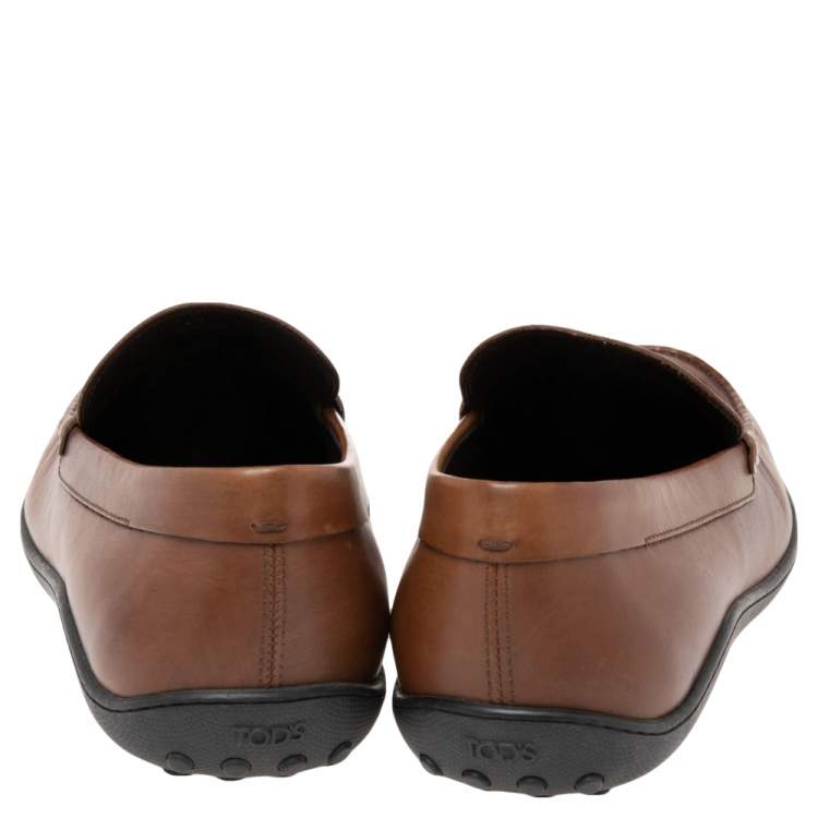 Pre Owned Tod's Brown Leather Penny Loafers Size 45.5