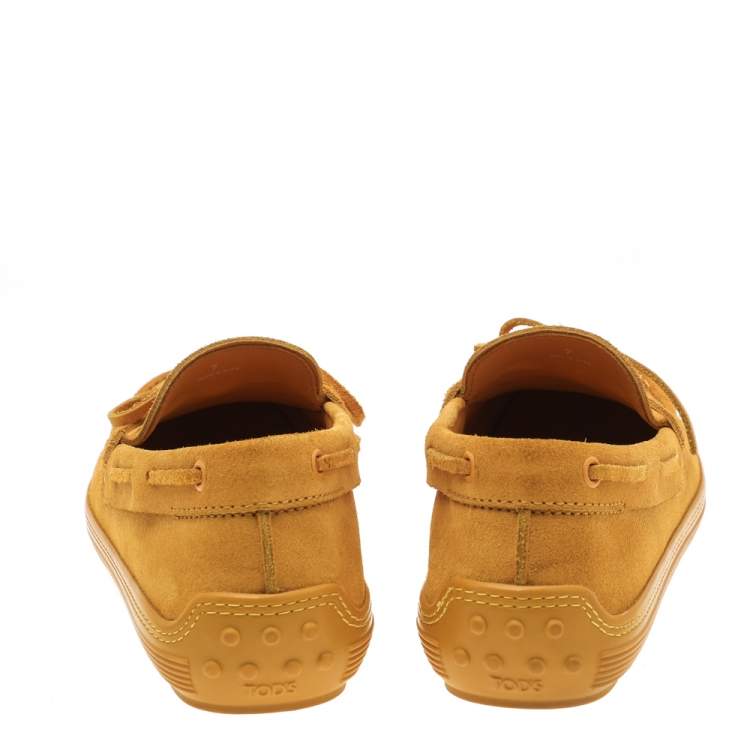 Pre Owned Tod's  Yellow Suede Slip on Loafers Size 41