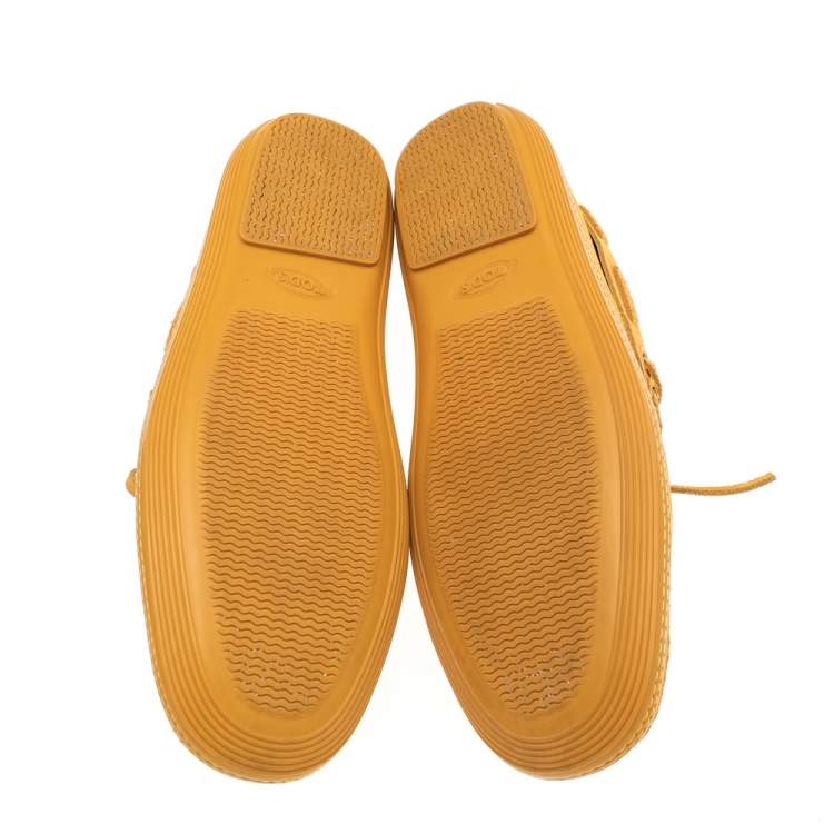 Pre Owned Tod's  Yellow Suede Slip on Loafers Size 41
