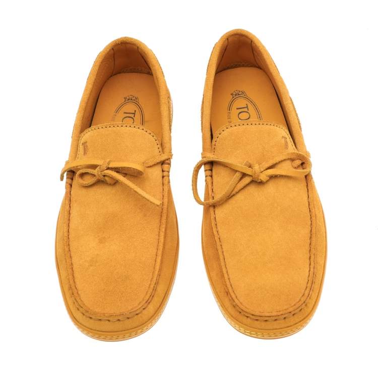 Pre Owned Tod's  Yellow Suede Slip on Loafers Size 41