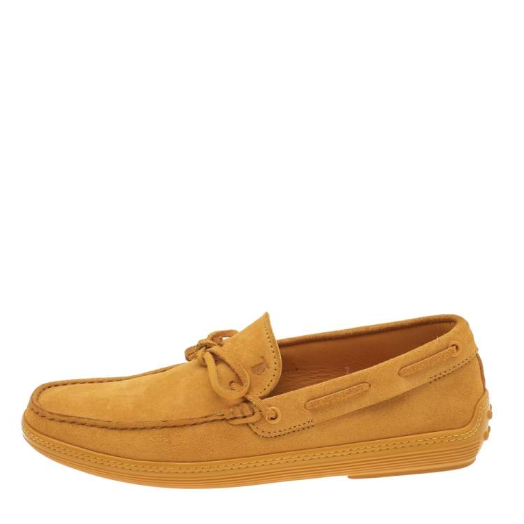 Pre Owned Tod's  Yellow Suede Slip on Loafers Size 41