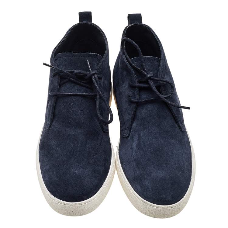 Pre Owned Tod's Navy Blue Suede Lace Up Desert Boots Size 43