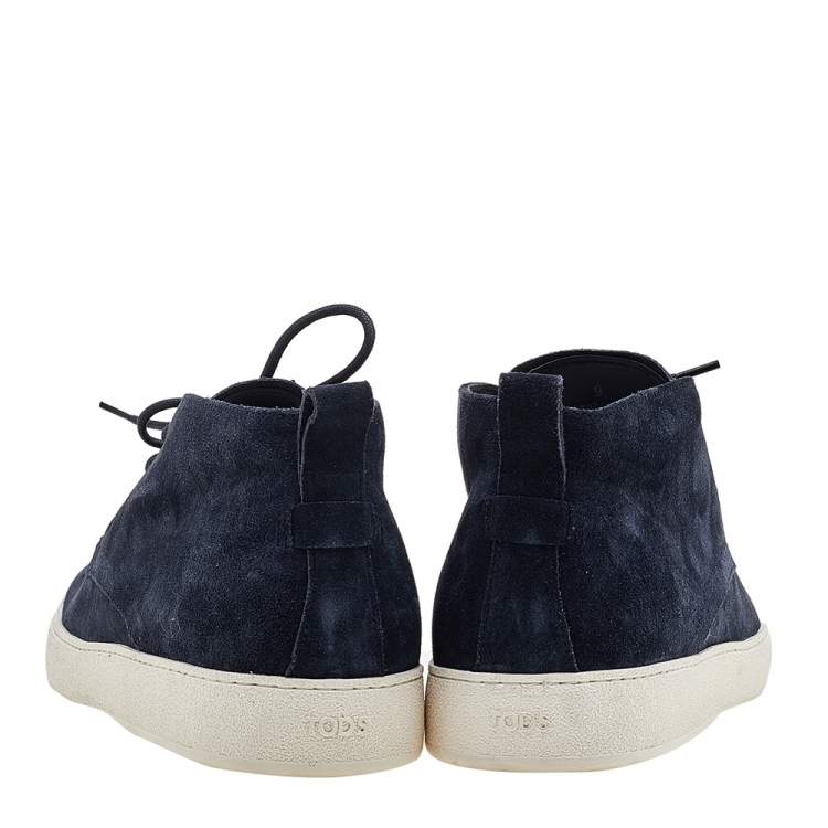 Pre Owned Tod's Navy Blue Suede Lace Up Desert Boots Size 43