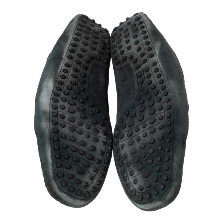Pre Owned Tod's Black Suede Braided Bit Loafers Size 44.5