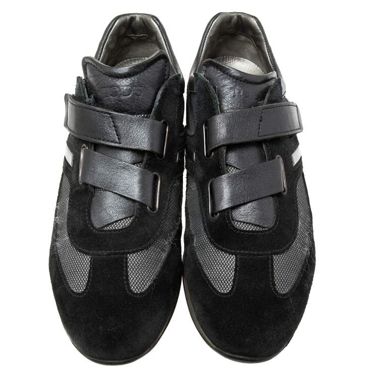 Pre Owned Tod's Black Suede Leather and Nylon Low-Top Sneakers Size 42 