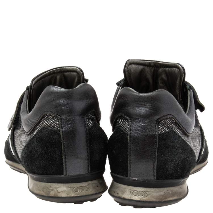 Pre Owned Tod's Black Suede Leather and Nylon Low-Top Sneakers Size 42 