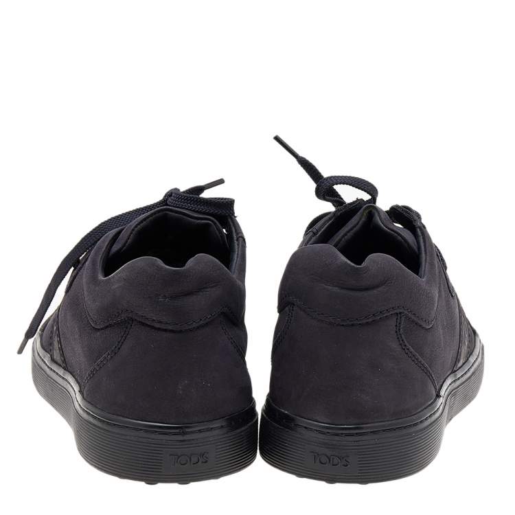 Pre Owned Tod's Midnight Blue Leather Low Top Sneakers Size 41.5