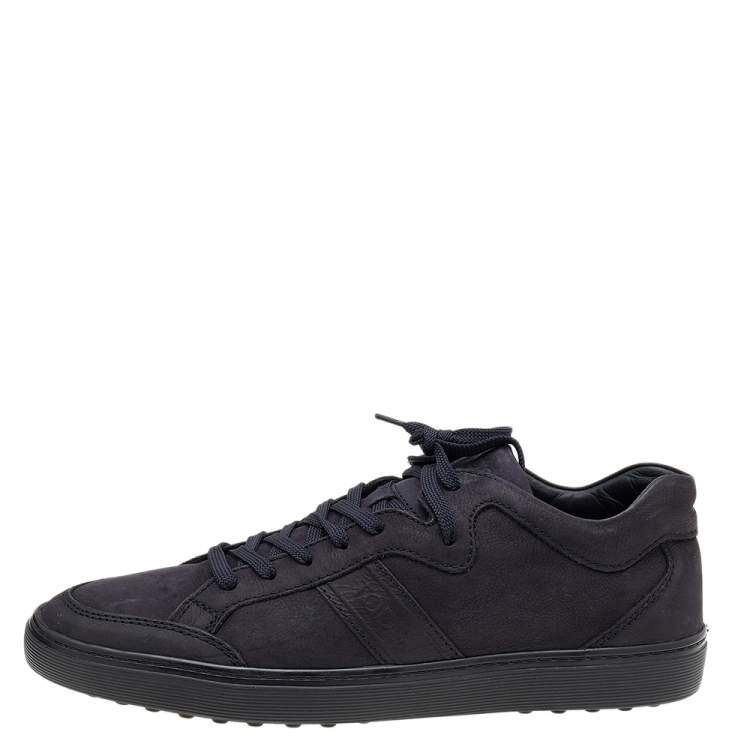 Pre Owned Tod's Midnight Blue Leather Low Top Sneakers Size 41.5