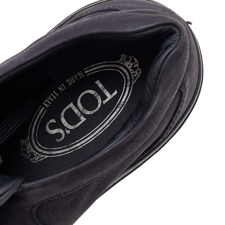 Pre Owned Tod's Midnight Blue Leather Low Top Sneakers Size 41.5
