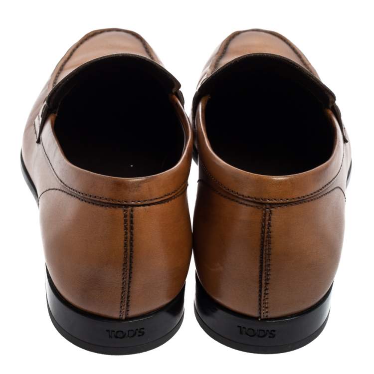 Pre Owned Tod's Brown Leather Penny Loafers Size 39.5