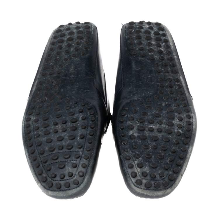 مملوكة مسبقًا Tod's Navy Blue Leather Penny Loafers Size 42.5
