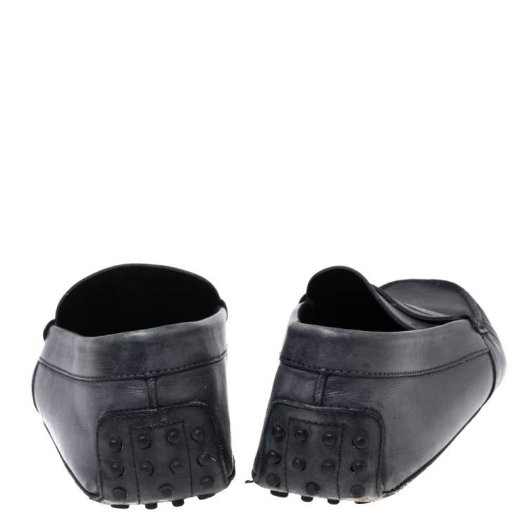 مملوكة مسبقًا Tod's Navy Blue Leather Penny Loafers Size 42.5