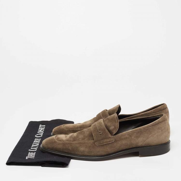 مملوكة مسبقًا Tod's Brown Suede Slip-on Loafers Size 42.5