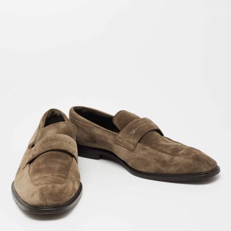 مملوكة مسبقًا Tod's Brown Suede Slip-on Loafers Size 42.5