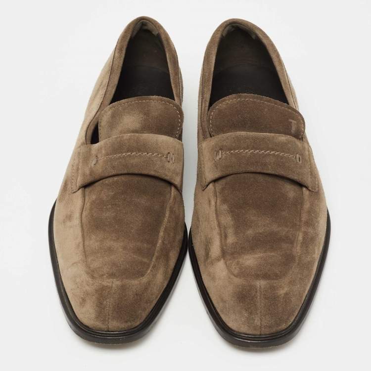 مملوكة مسبقًا Tod's Brown Suede Slip-on Loafers Size 42.5