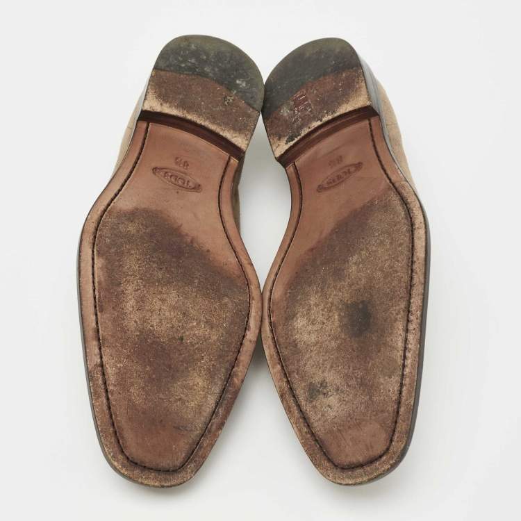 مملوكة مسبقًا Tod's Brown Suede Slip-on Loafers Size 42.5