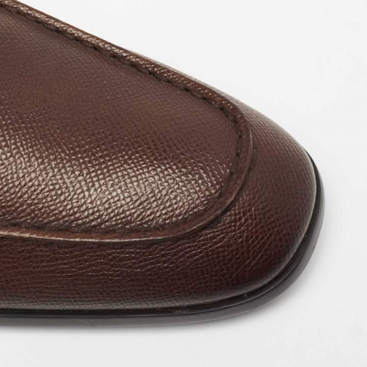 مملوكة مسبقًا Tod's Dark Brown Leather Slip On Driving Loafers Size 46.5