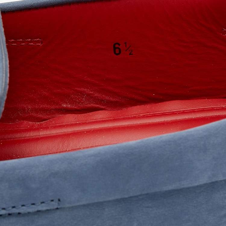 Pre Owned Tod's for Ferrari Blue Suede Slip on Loafers Size 40