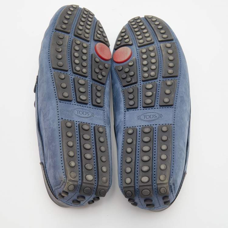 Pre Owned Tod's for Ferrari Blue Suede Slip on Loafers Size 40