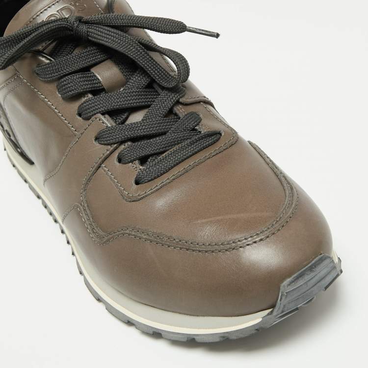 Pre Owned Tod's Grey Leather Low Top Sneakers Size 42