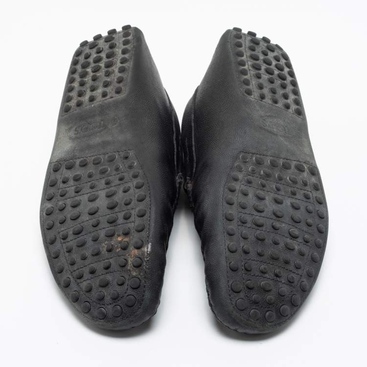 Pre Owned Tod's Black Leather Penny Loafers Size 41 