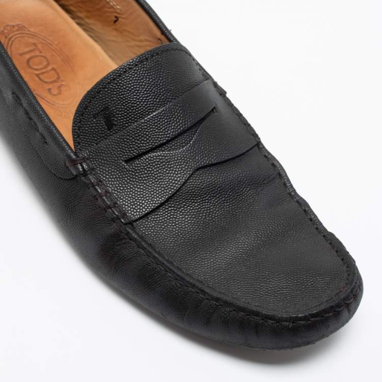 Pre Owned Tod's Black Leather Penny Loafers Size 41 