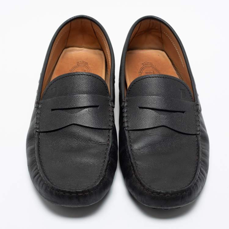 Pre Owned Tod's Black Leather Penny Loafers Size 41 