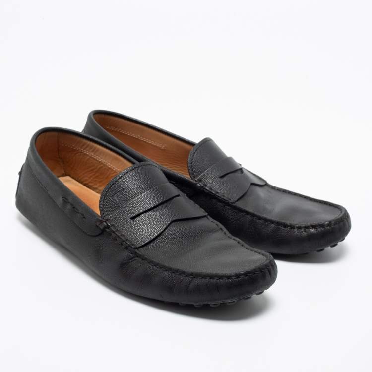 Pre Owned Tod's Black Leather Penny Loafers Size 41 