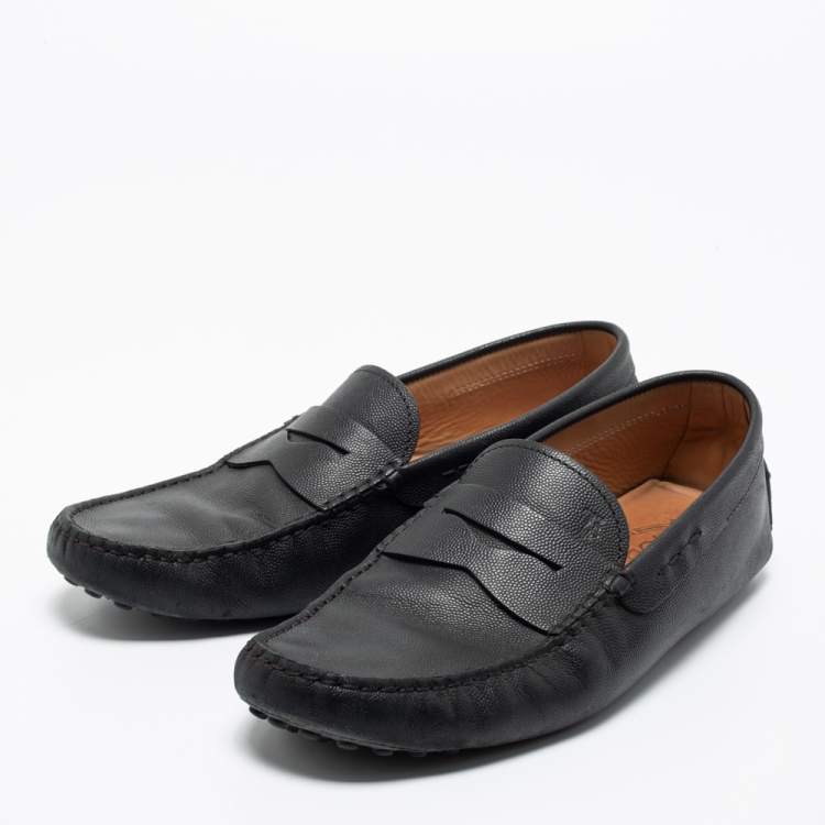 Pre Owned Tod's Black Leather Penny Loafers Size 41 