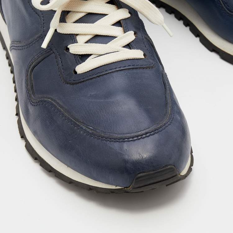 Pre Owned Tod's Blue Leather Low Top Sneakers Size 44.5