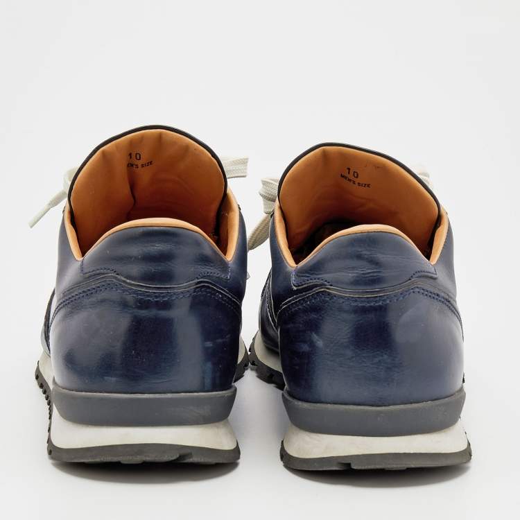 Pre Owned Tod's Blue Leather Low Top Sneakers Size 44.5