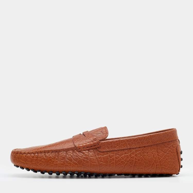 Pre Owned Tod's Brown Leather Loafers Size 42.5