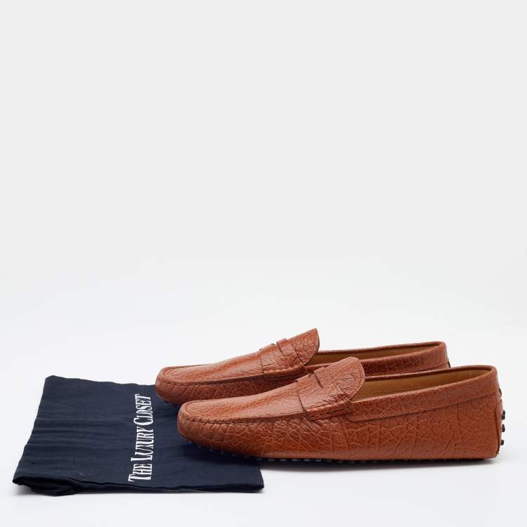 Pre Owned Tod's Brown Leather Loafers Size 42.5