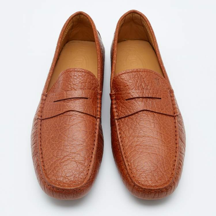 Pre Owned Tod's Brown Leather Loafers Size 42.5