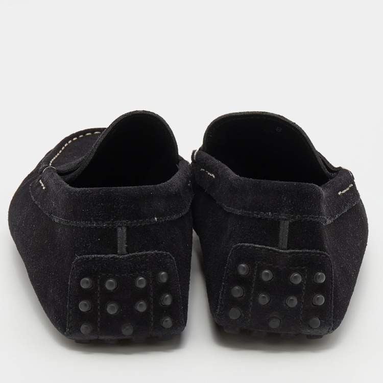 Pre Owned Tod's Black Suede Loafers Size 42