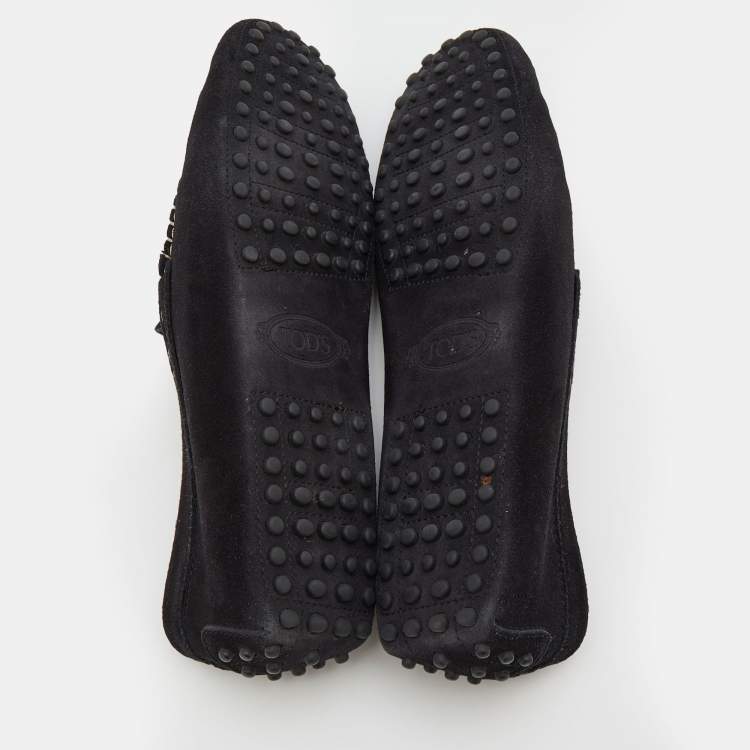 Pre Owned Tod's Black Suede Loafers Size 42