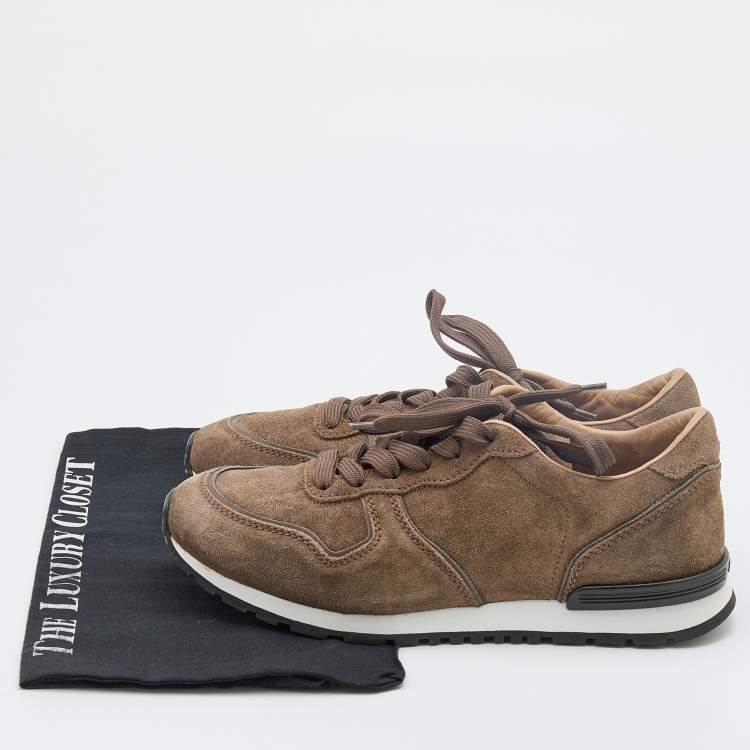 Pre Owned Tod's Brown Suede Low Top Sneakers Size 39.5