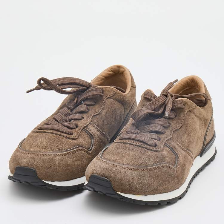 Pre Owned Tod's Brown Suede Low Top Sneakers Size 39.5