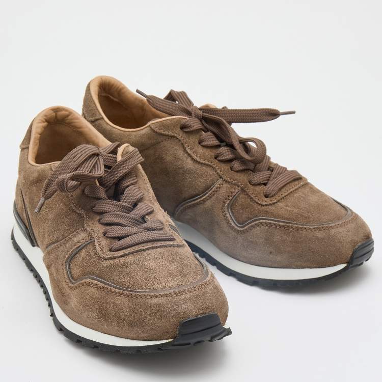 Pre Owned Tod's Brown Suede Low Top Sneakers Size 39.5