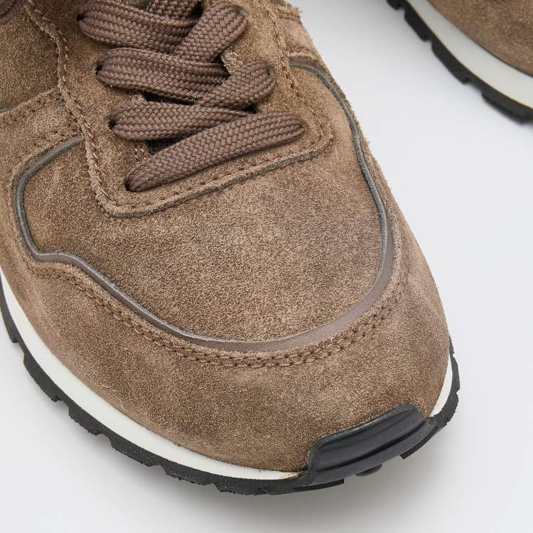 Pre Owned Tod's Brown Suede Low Top Sneakers Size 39.5